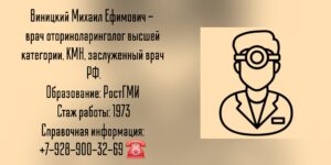 Виницкий Михаил Ефимович - врач оториноларинголог в Ростове-на-Дону 